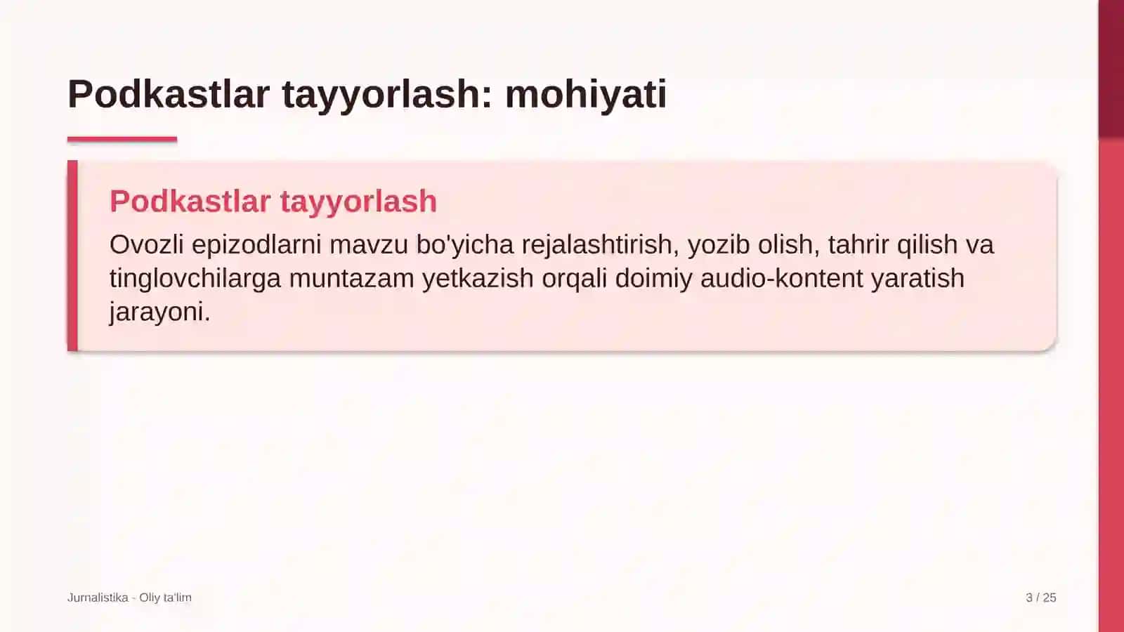 Yog'-moy sanoatida podkastlar tayyorlash 3
