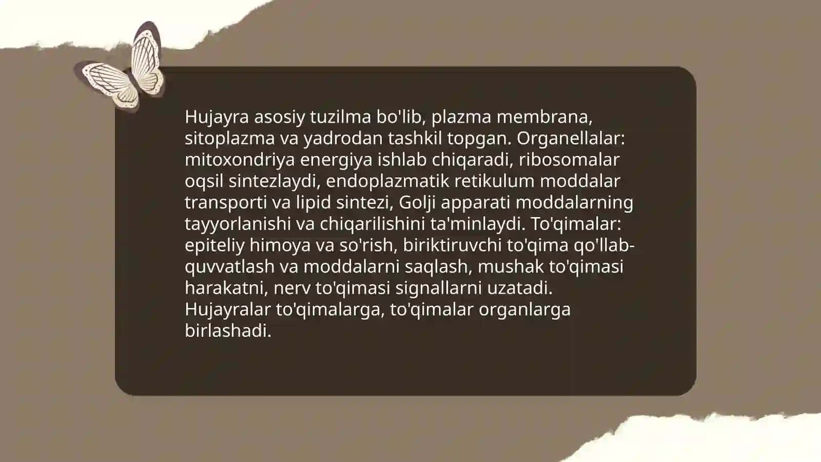 Odam va uning organlari tizimi tuzilishi va vazifalari 3