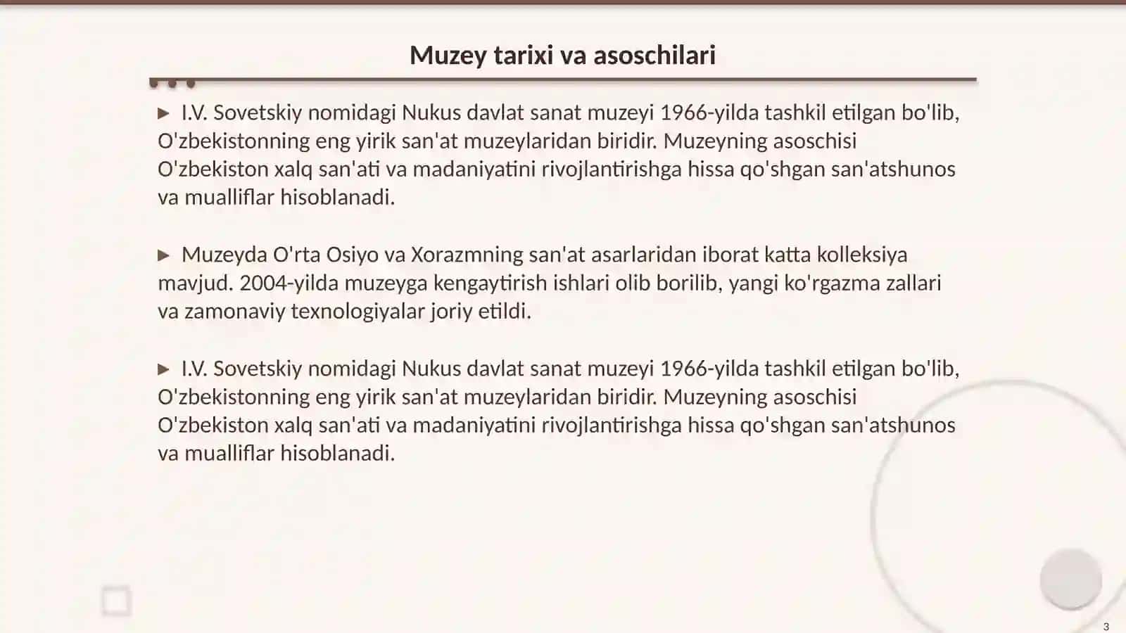 I.V. Sovetskiy nomidagi nukus davlat sanat muzeyiga sayohat (online) 3