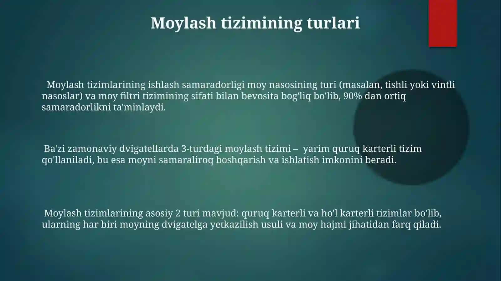 Dvigatellarning moylash tizimi 3