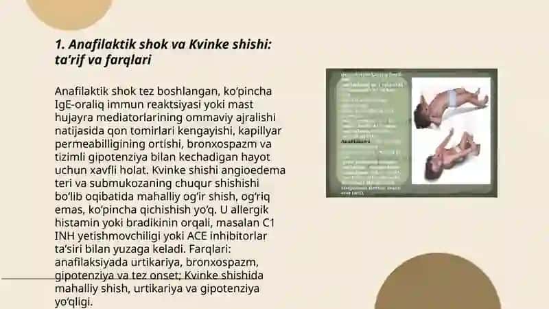 Anafilaktik shok va Kvinke shishi 3