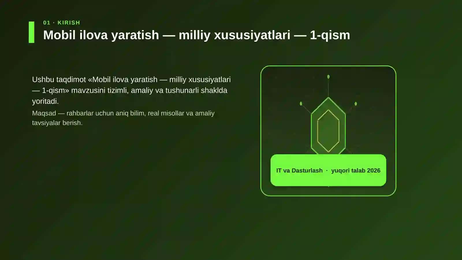 Mobil ilova yaratish — milliy xususiyatlari — 1-qism 3
