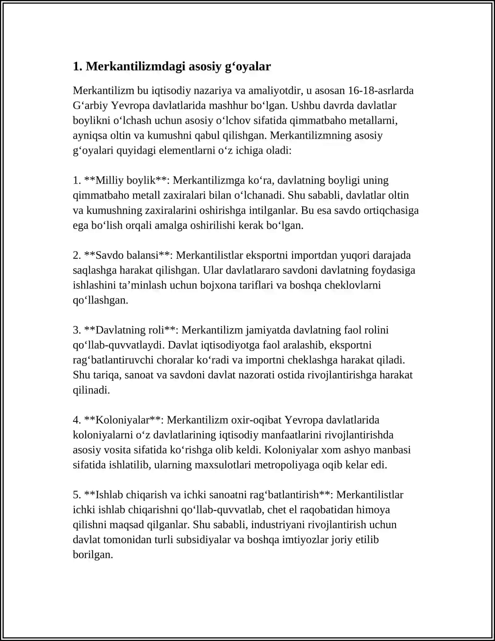 MERKANTILIZM TA'LIMOTINING MOHIYATI 3