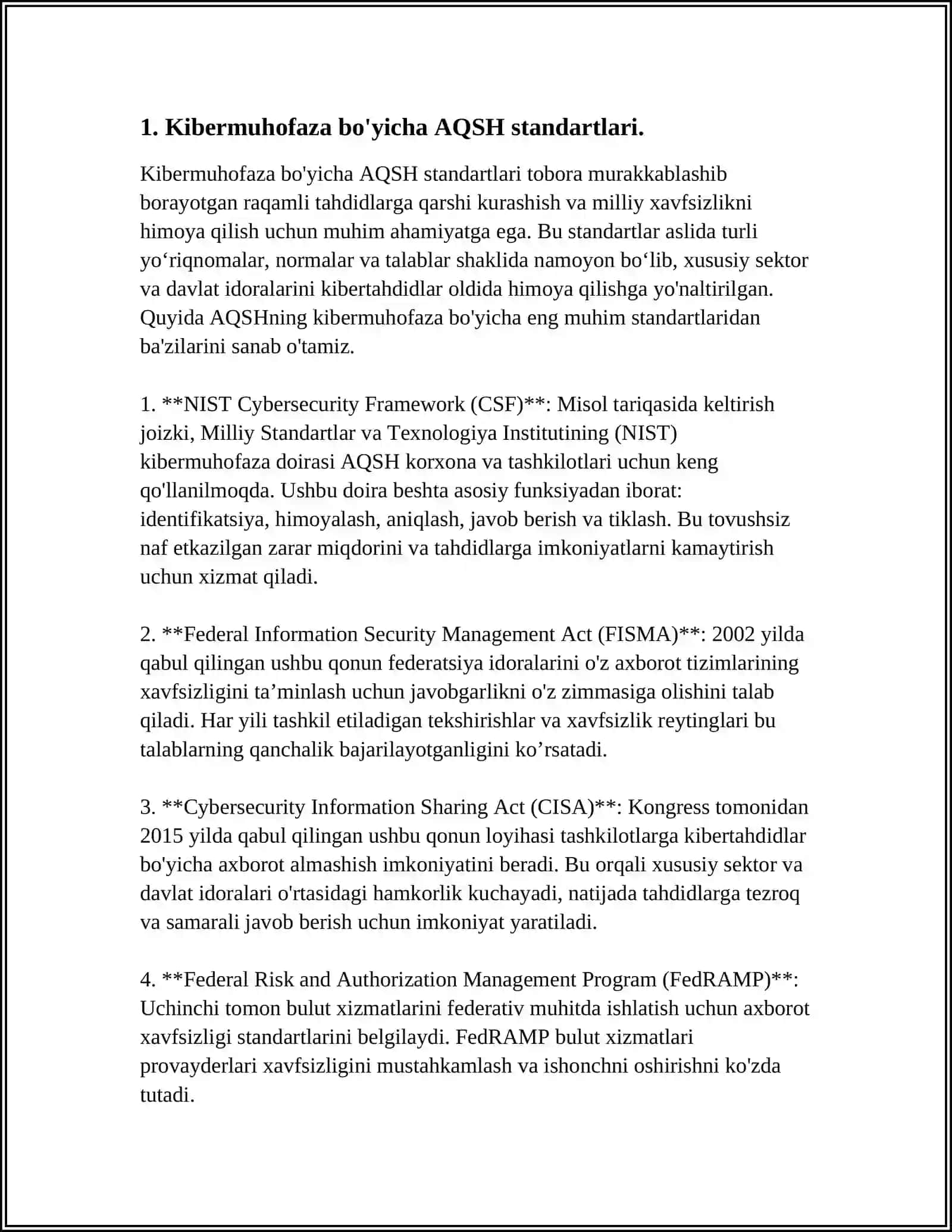 KIBERXUQUQ SOHASIGA OID AQSH STANDARTLARI 3