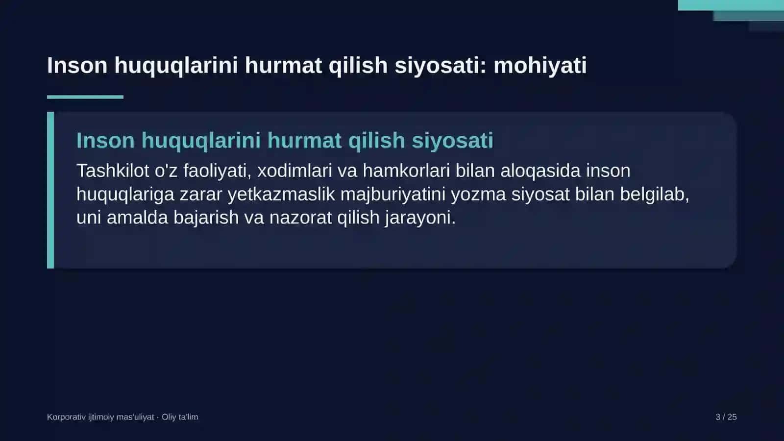 poyabzal do'konlarida inson huquqlarini hurmat qilish siyosatini joriy etish 3559 3