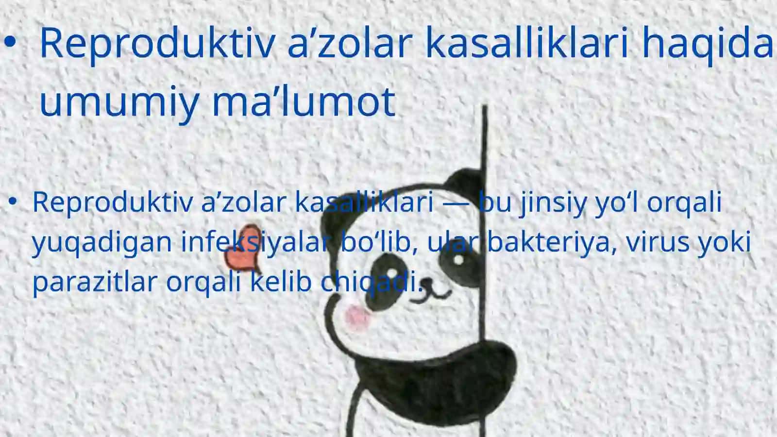 Reproduktiv a’zolar kasalliklari: sifiliz, gonoreya, OITS va xlamidioz 3