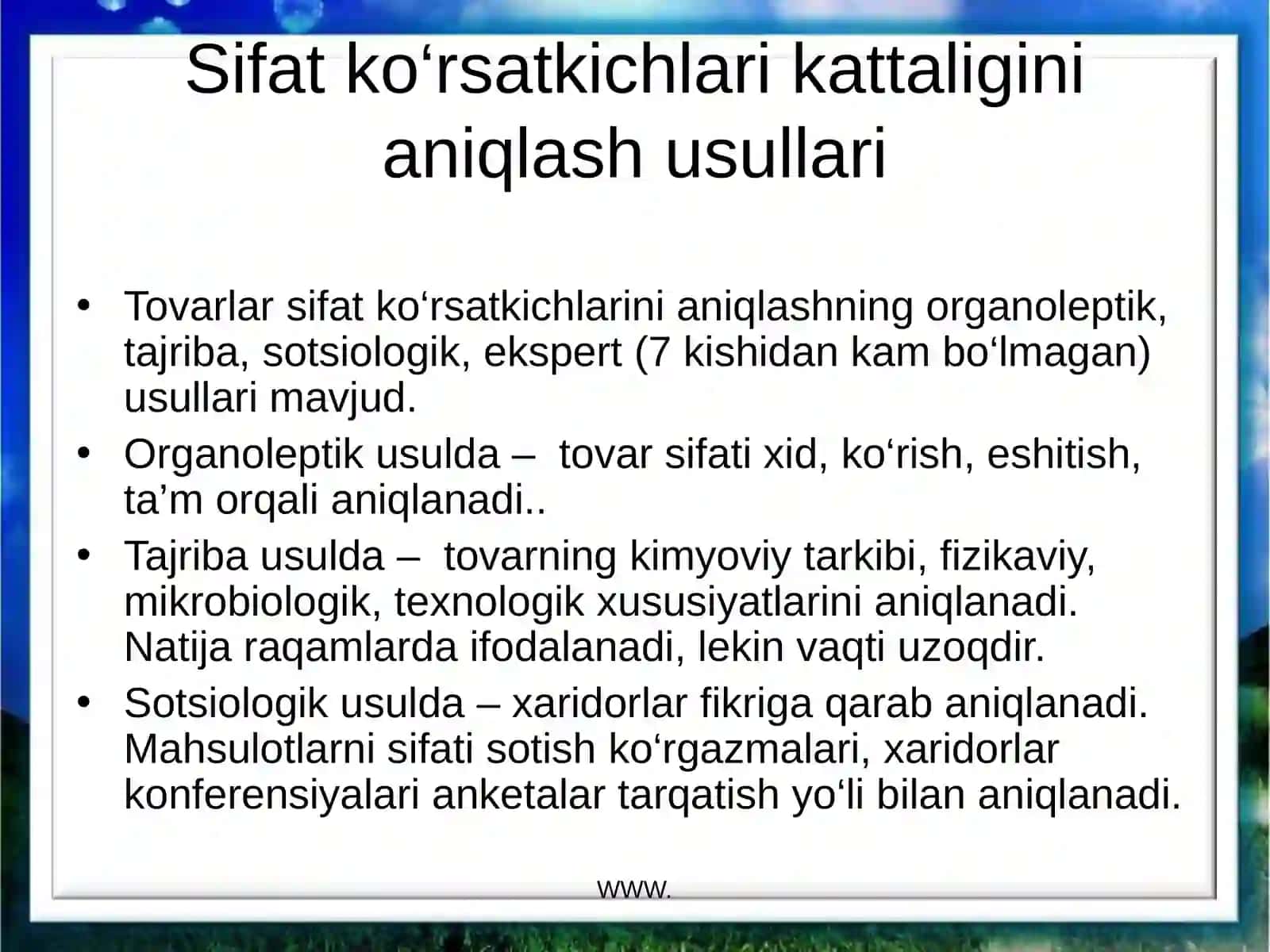 Mahsulot sifati va uni boshqarish 3