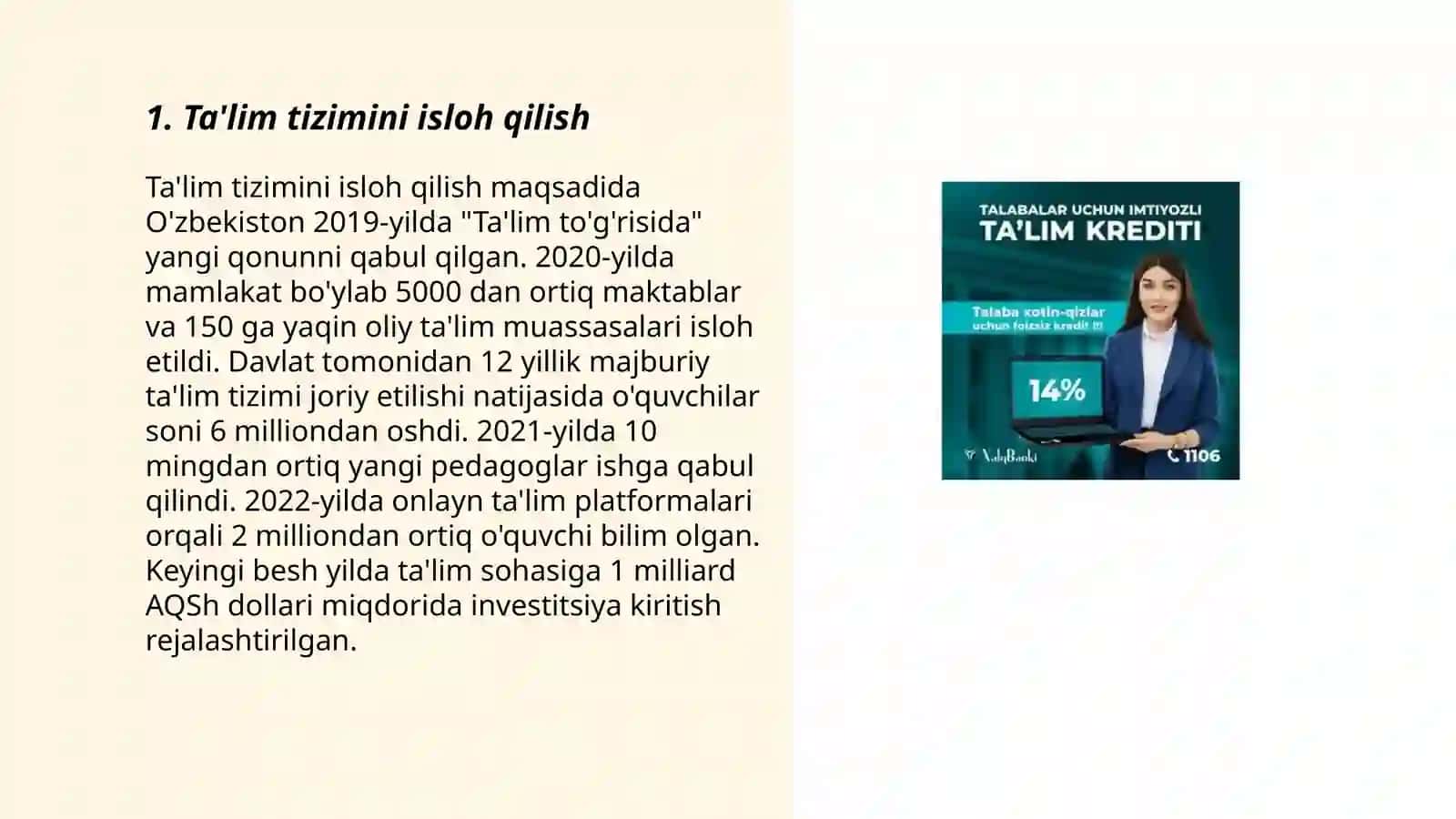 Ta'lim tizimini isloh qilish 3