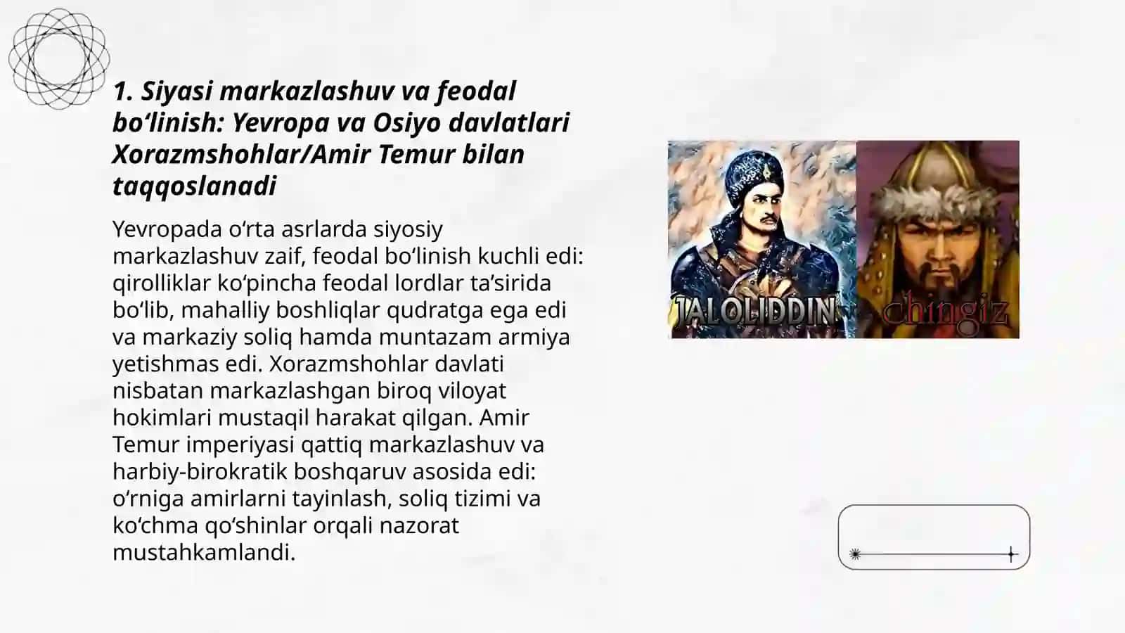 "Rivojlangan o‘rta asrlar davlatlari taraqqiyoti va tanazzuli sabablari" 3