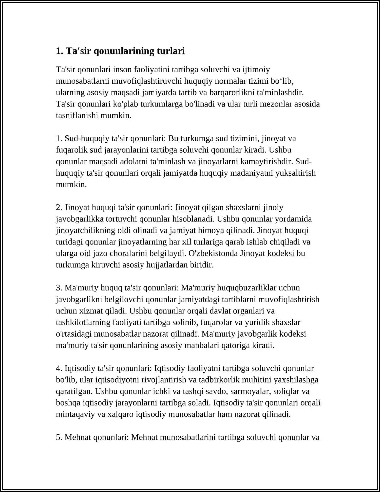 Mustaqil ish: TA'SIRLASH QONUNLARI TIBBIYOTDAGI AHAMIYATI 3
