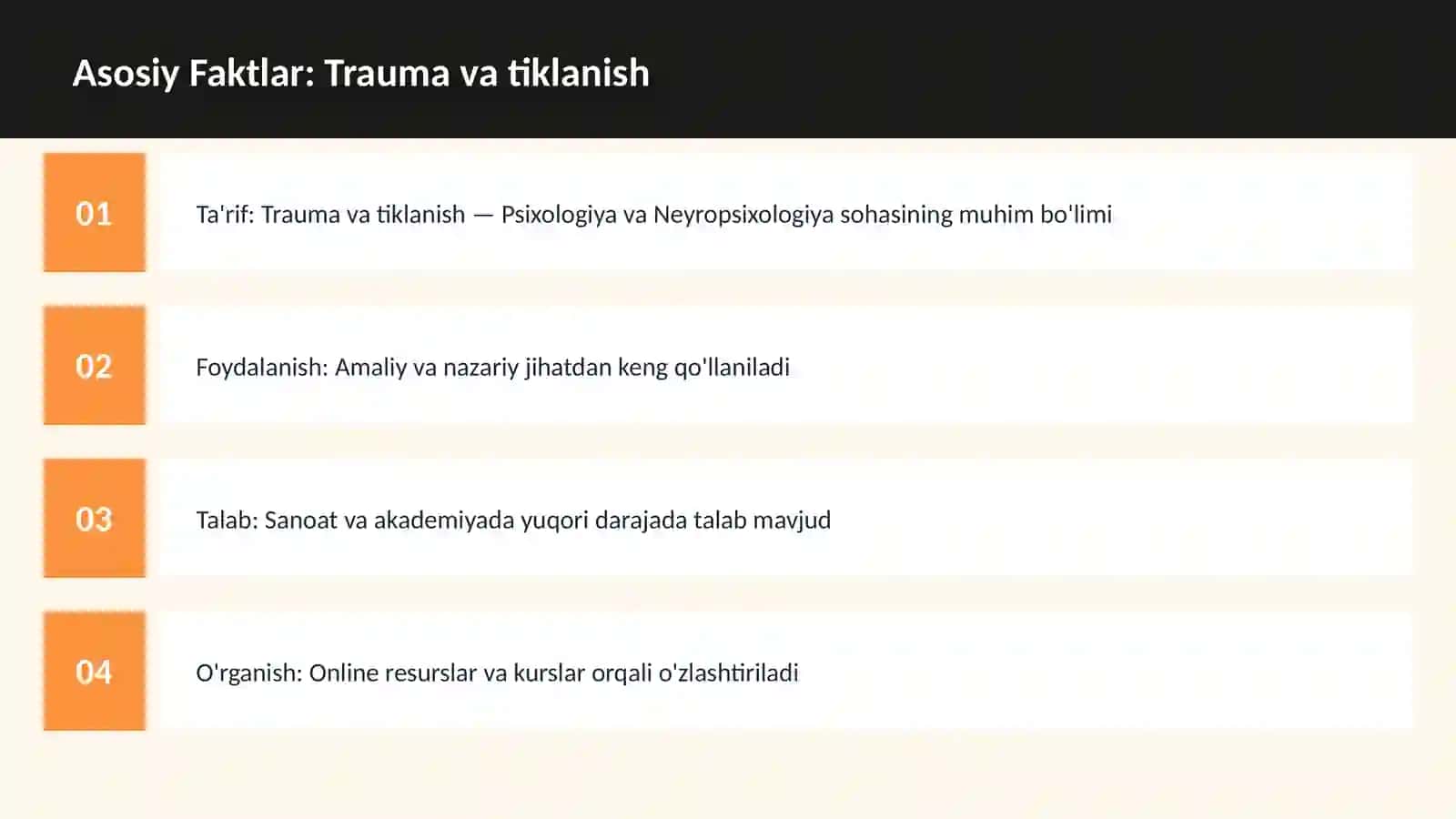 Trauma va tiklanish 3