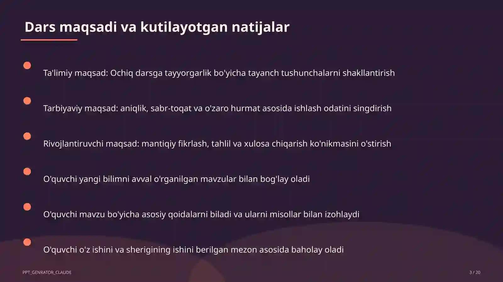 Ochiq darsga tayyorgarlik 3