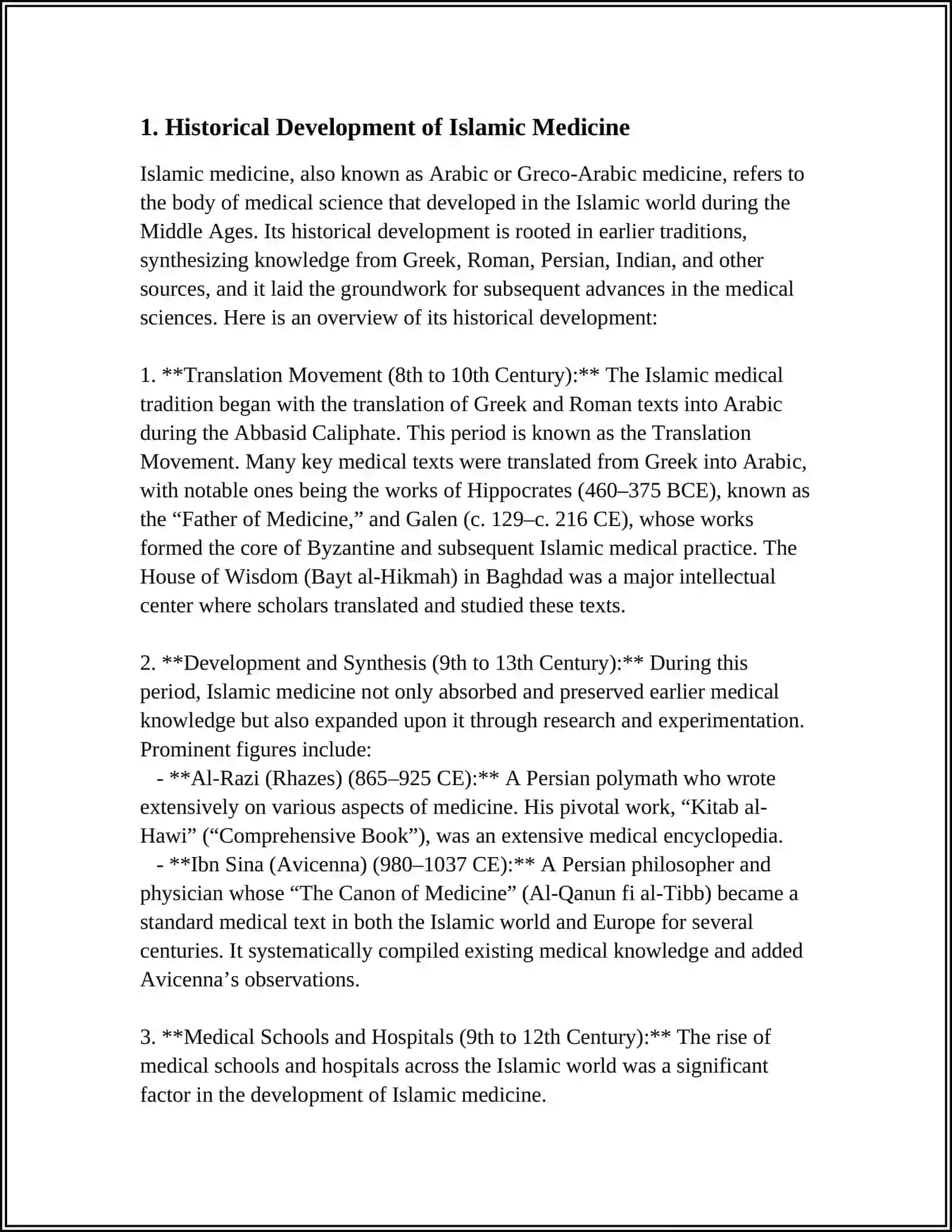 Historical Development of Islamic Medicine 3