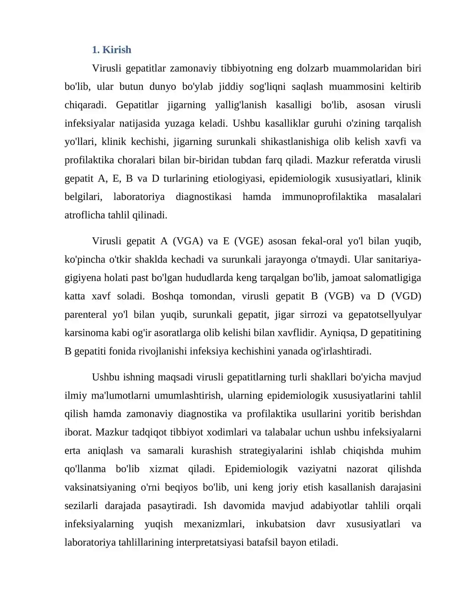 Virusli gepatitlar: A, E, B va D gepatitlar epidemiologiyasi, klinik kechishi, diagnostikasi va profilaktikasi 3