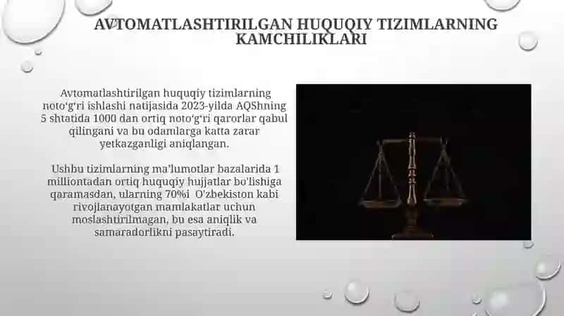 Avtomatlashtirilgan huquqiy tizimlar 3