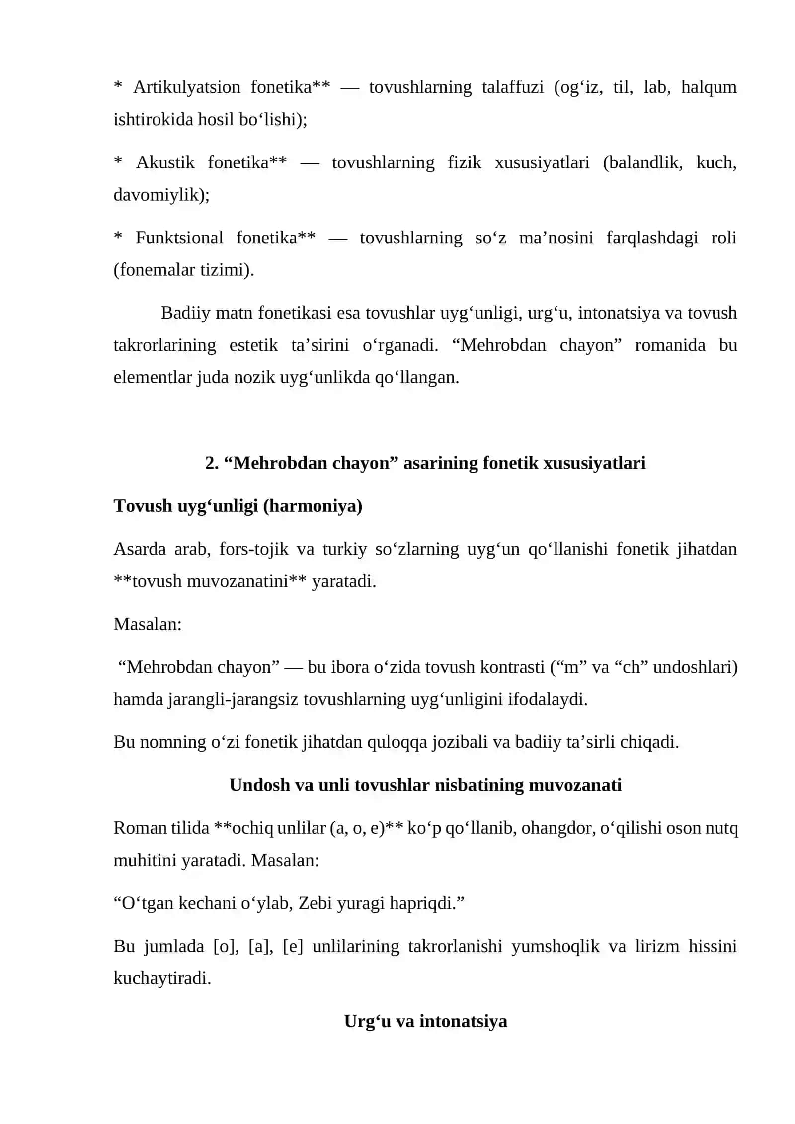 “Mehrobdan chayon” asarining fonetik talqini 3