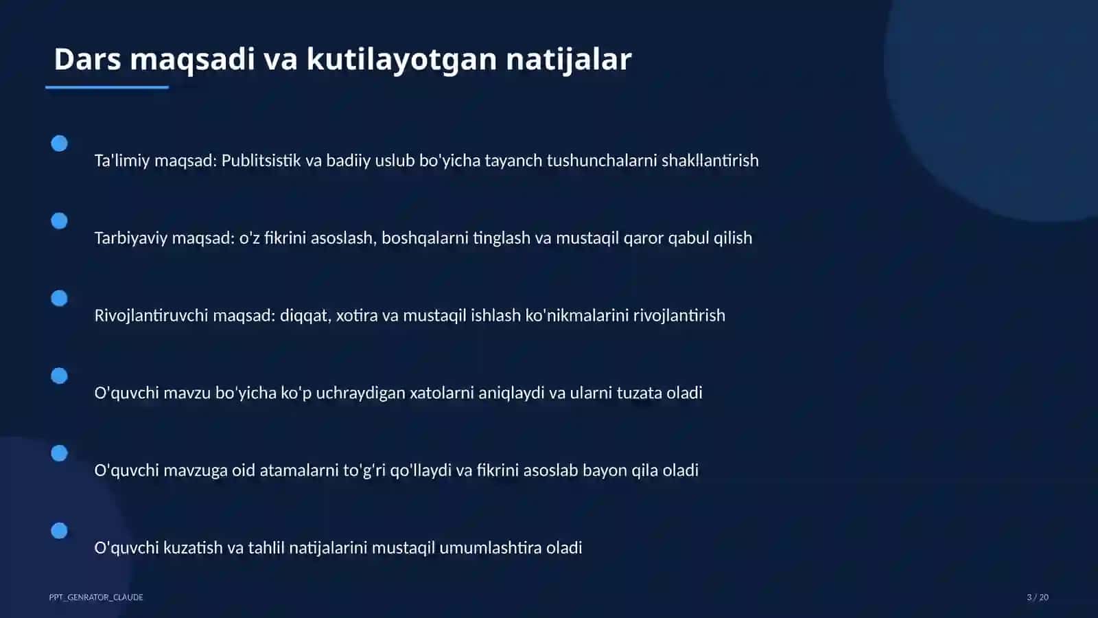 Publitsistik va badiiy uslub (10-sinf) 3