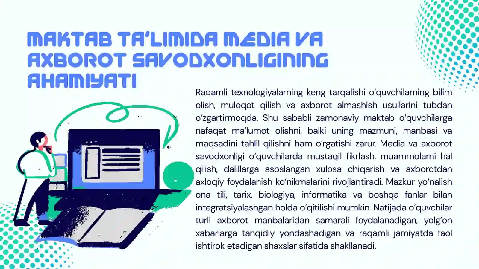 MAKTAB DASTURIDA MEDIA VA AXBOROT SAVODXONLIGI 3