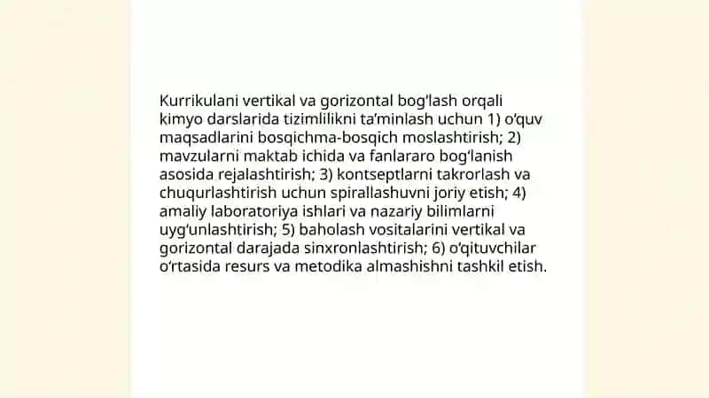 Kimyo o'qitishda tizimlilik va izchilik prensiplarini amalga oshirish 3