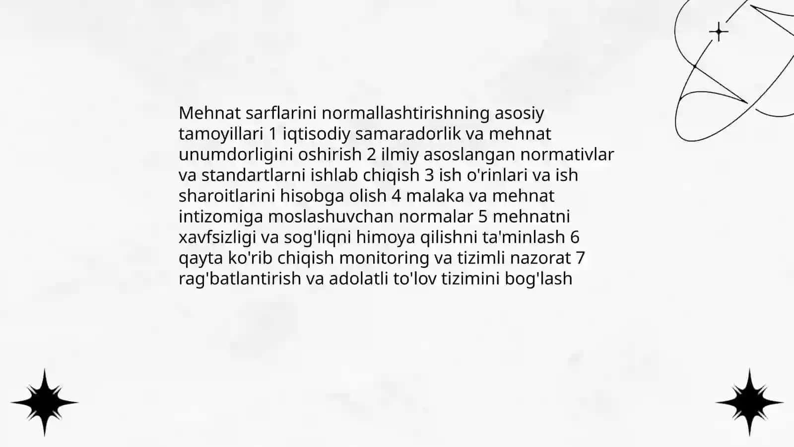 Mehnat sarflarini normallashtirish Va mehnat natijalarini tahlil qilish 3
