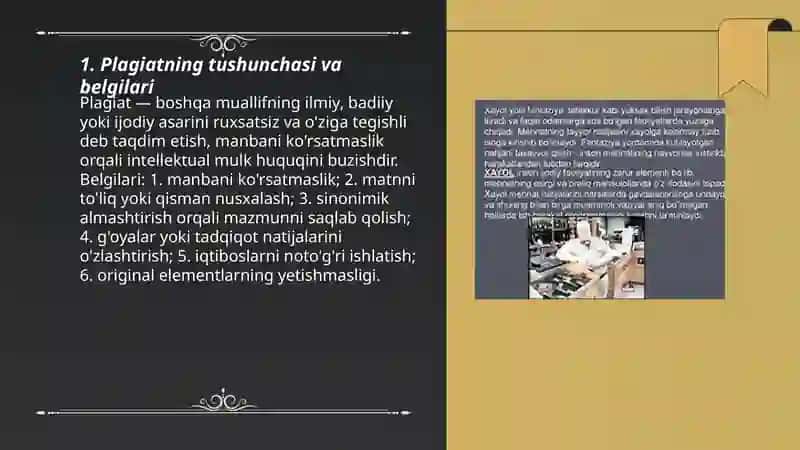 Plagiat haqida tushuncha antiplagiat haqida huquqiy va me'yoriy tushuncha 3