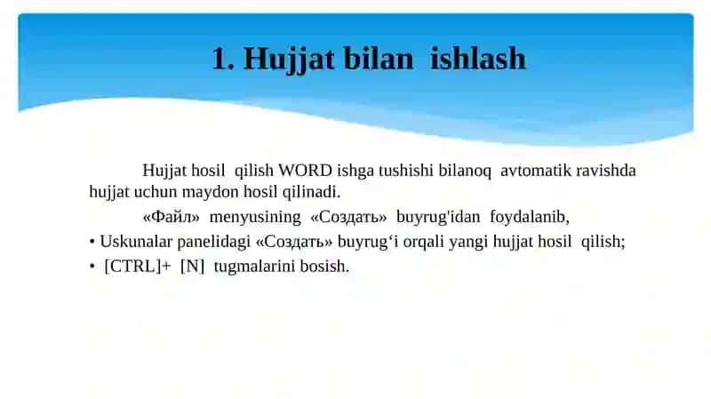 Matnli hujjat bilan ishlashni boshlash 3