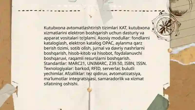 Kutubxona avtomatlashtirish tizimlari (KAT) 3