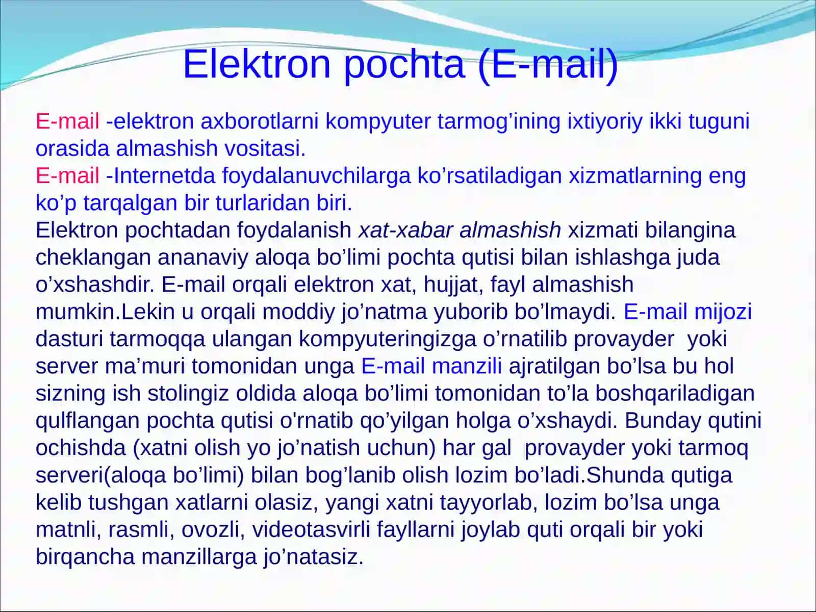 Elektron pochta (E-mail) 3
