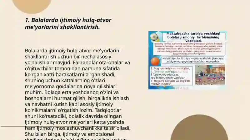 Ijtimoilashtirish - bolalar tamonidan guruhda ijtimoiy hulq 3