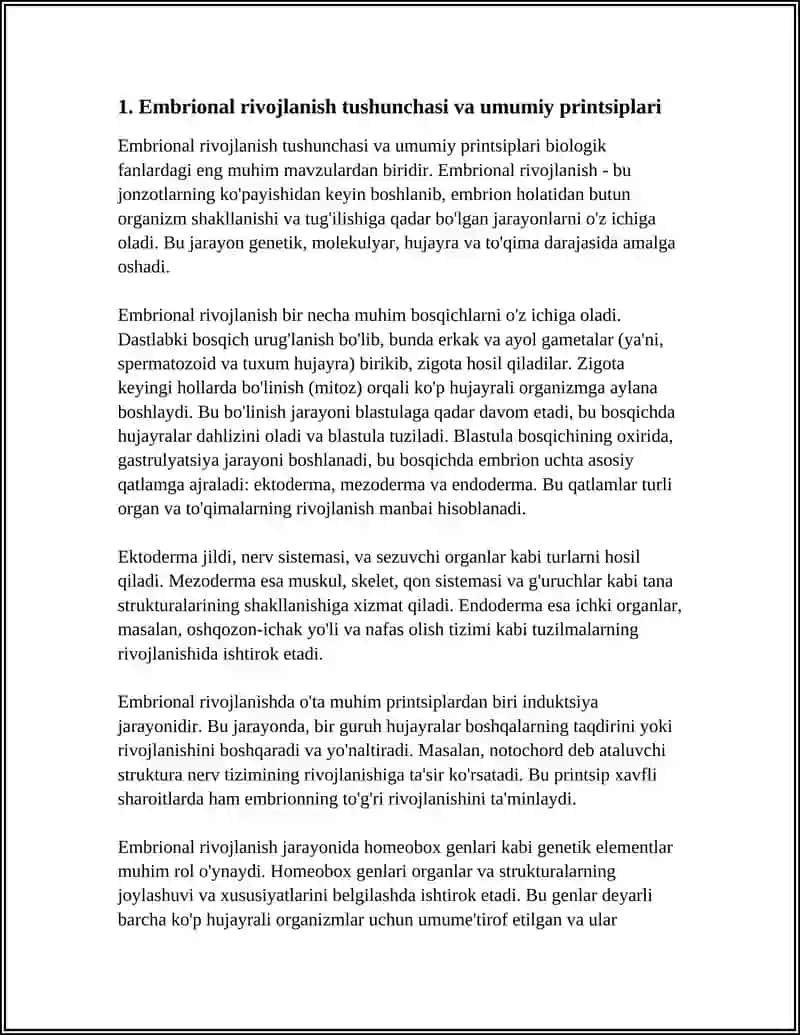 EMBRIONAL RIVOJLANISH UMUMIY QONUNIYATLARI 3