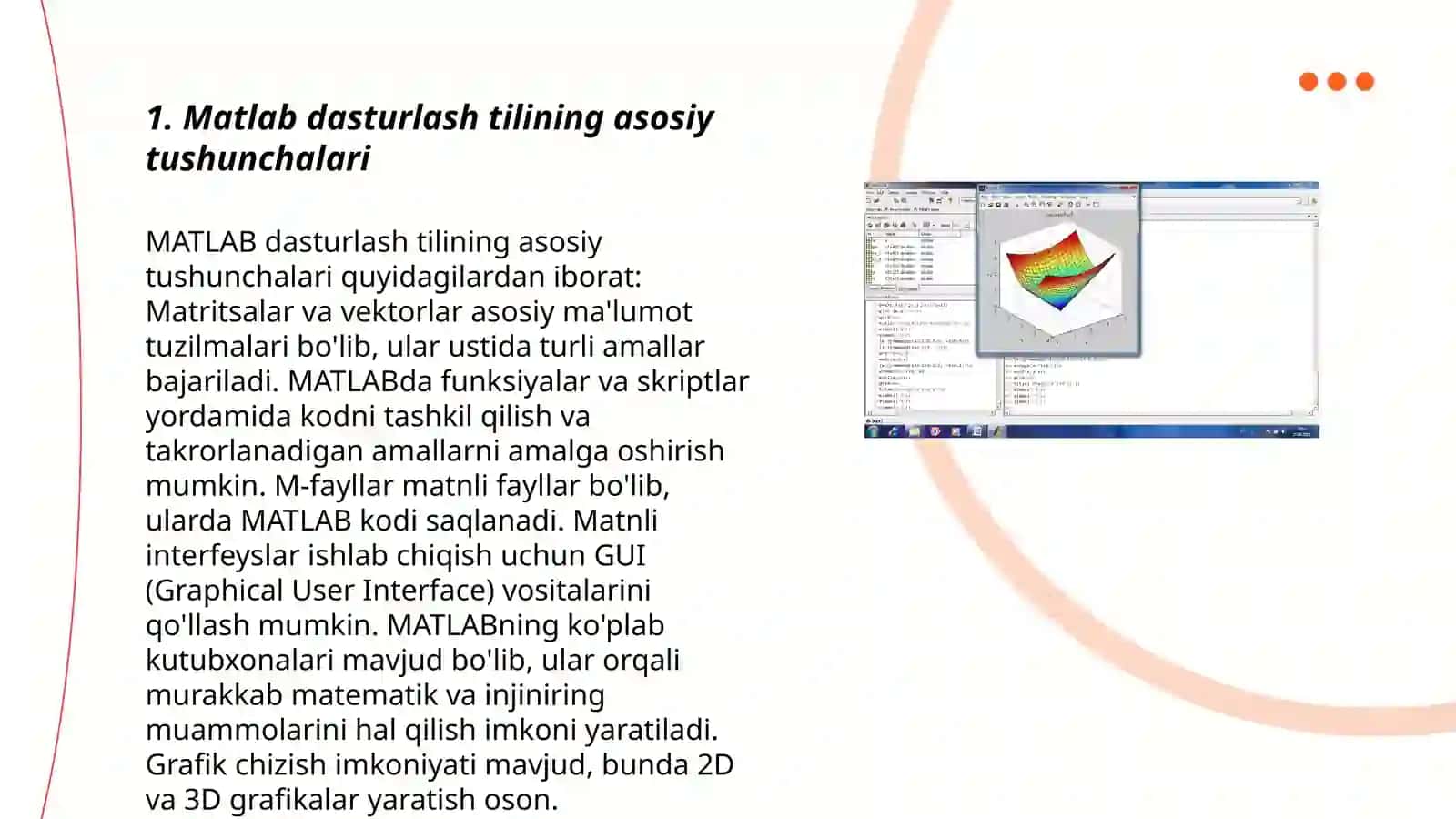 MATLAB dasturlash tiliga kirish 3