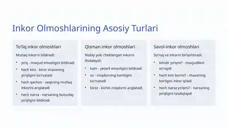 Inkor Olmoshlari 3