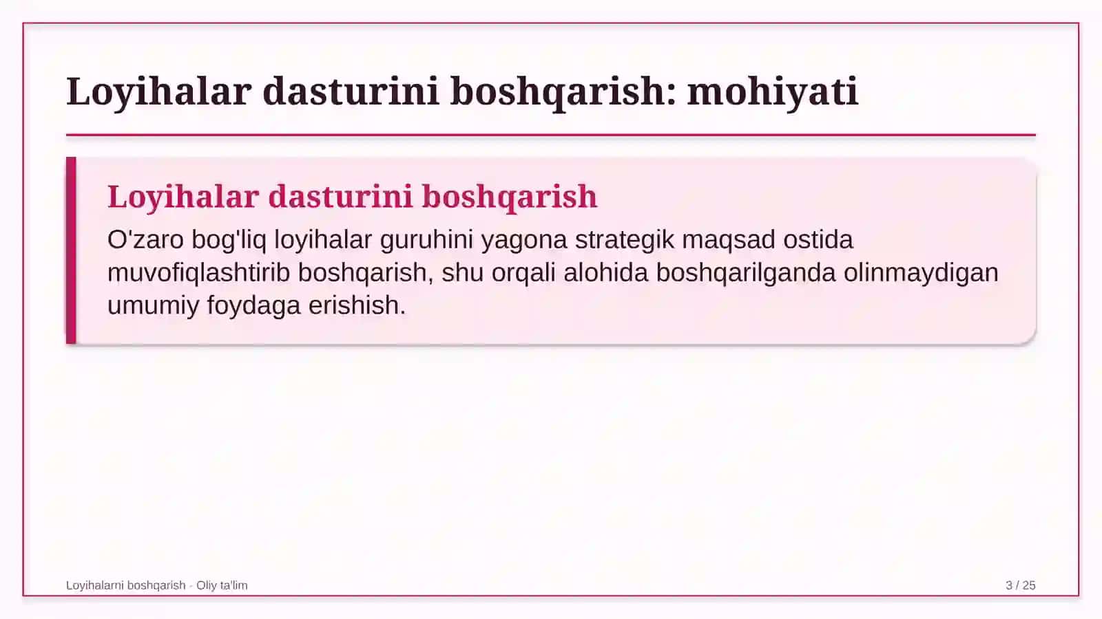 Byudjet tashkilotlarida loyihalar dasturini boshqarish 3