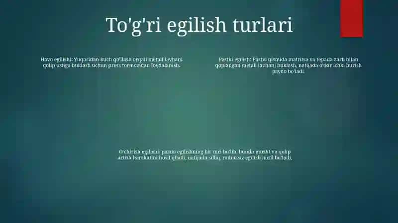 Tekis Egilish 3