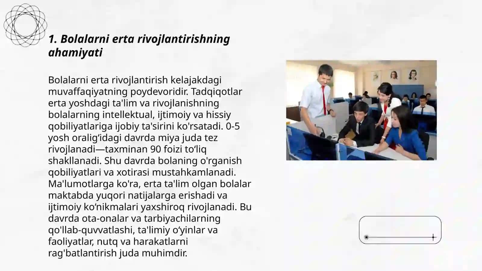Taʼlim va tibbiy muassasalarda bolalarni kompleks rivojlantirish tamoyillari 3