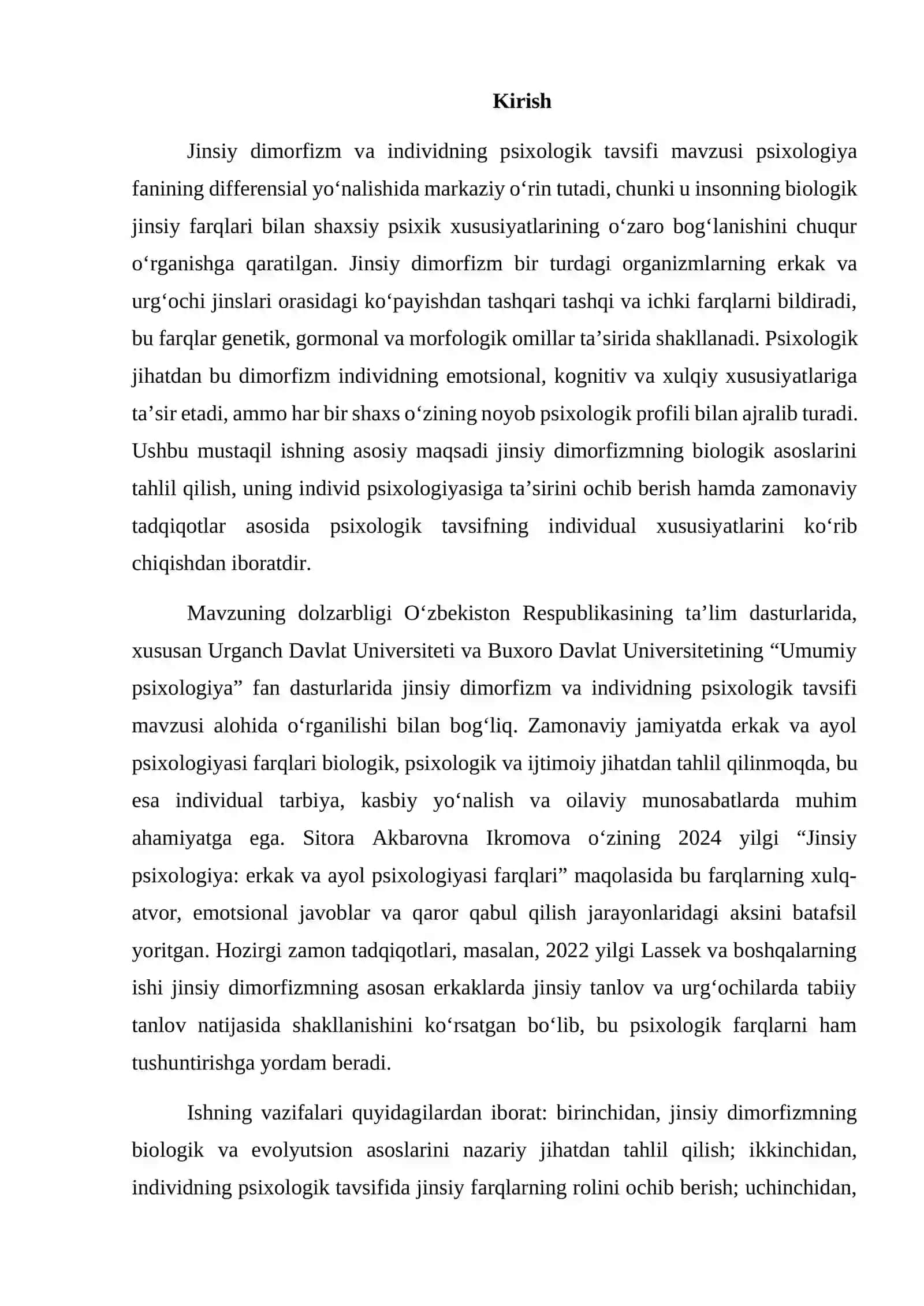 Jinsiy dimorfizmning biologik asoslari va psixologiyaga ta’siri 3