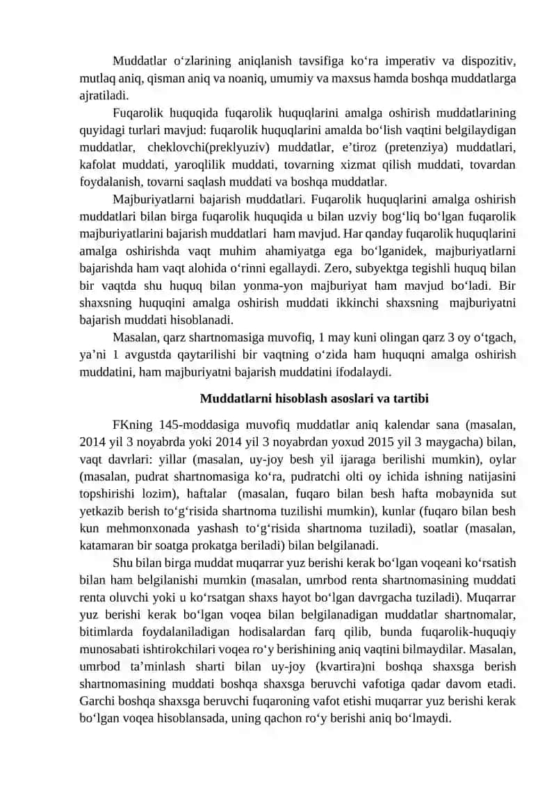 Muddatlar va da’vo muddati 3