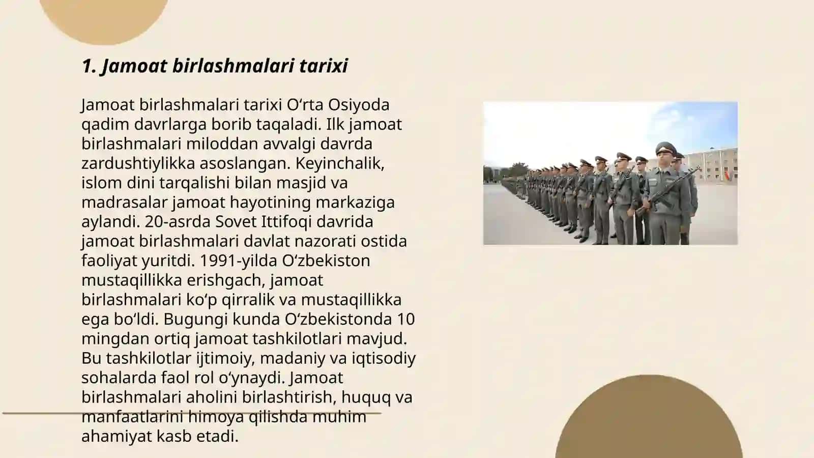 Jamoat birlashmalari tarixi 3