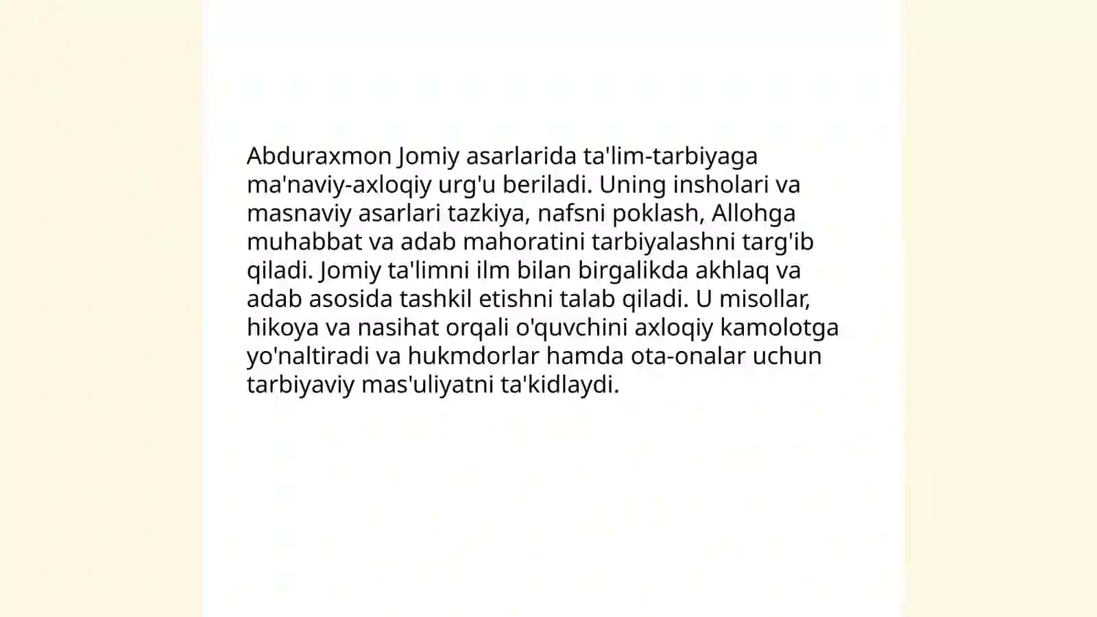 Abduraxmon Jomiy, Alisher Navoiy, Jaloliddin Davoniylarning asarlarida ta'lim-tarbiya masalalari 3