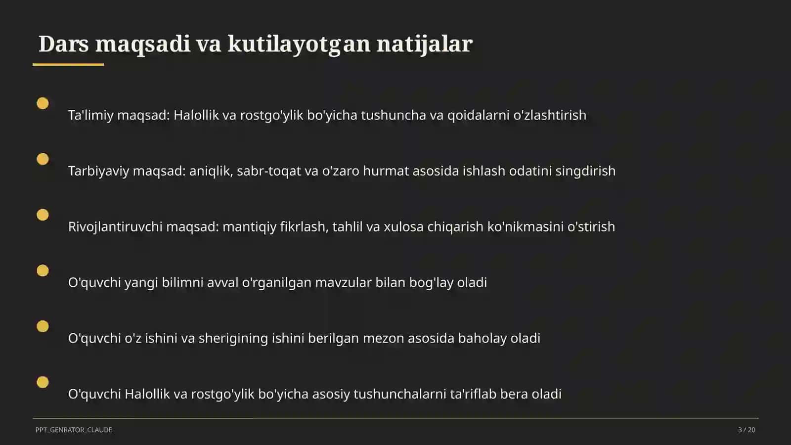 Halollik va rostgo'ylik (2-sinf) 3