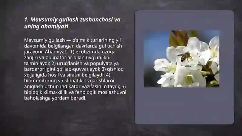 Mavsumiy gullash dinamikasi 3