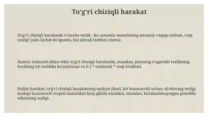 Egri chiziqli va aylana bo'ylab harakatlar 3