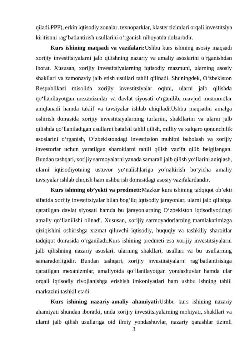Xorijiy investitsiyalarni jalb qilish usullari va shakllari 3