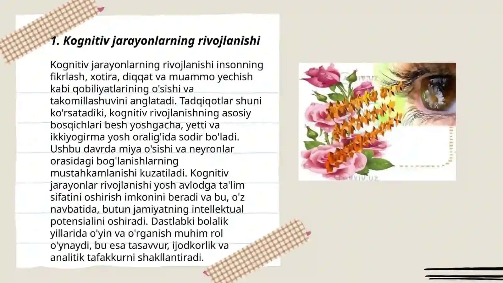 Kognitiv jarayonlarning rivojlanishi 3