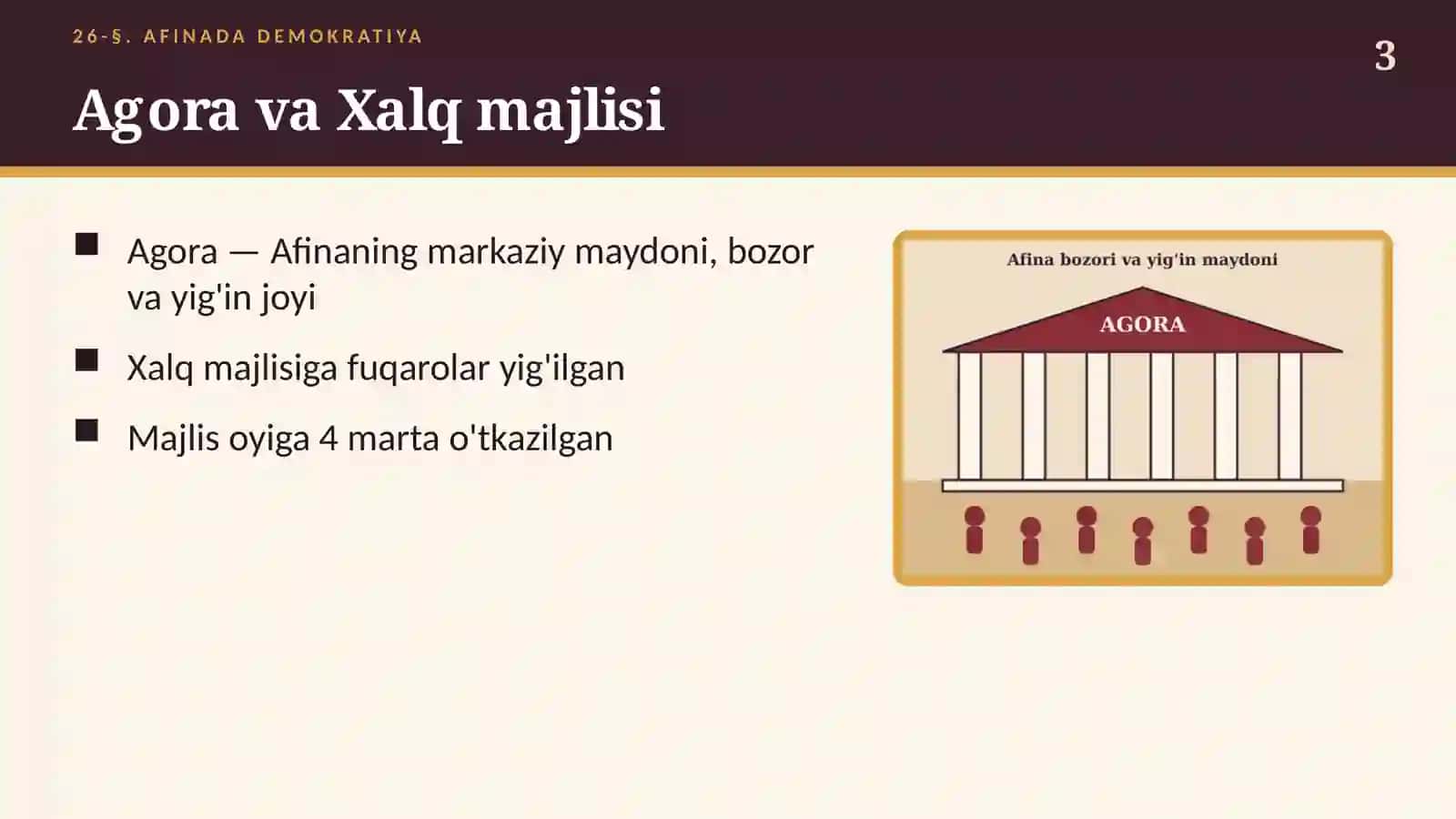 Afinada demokratiya (26-§) — 6-sinf Qadimgi dunyo tarixi taqdimoti 3