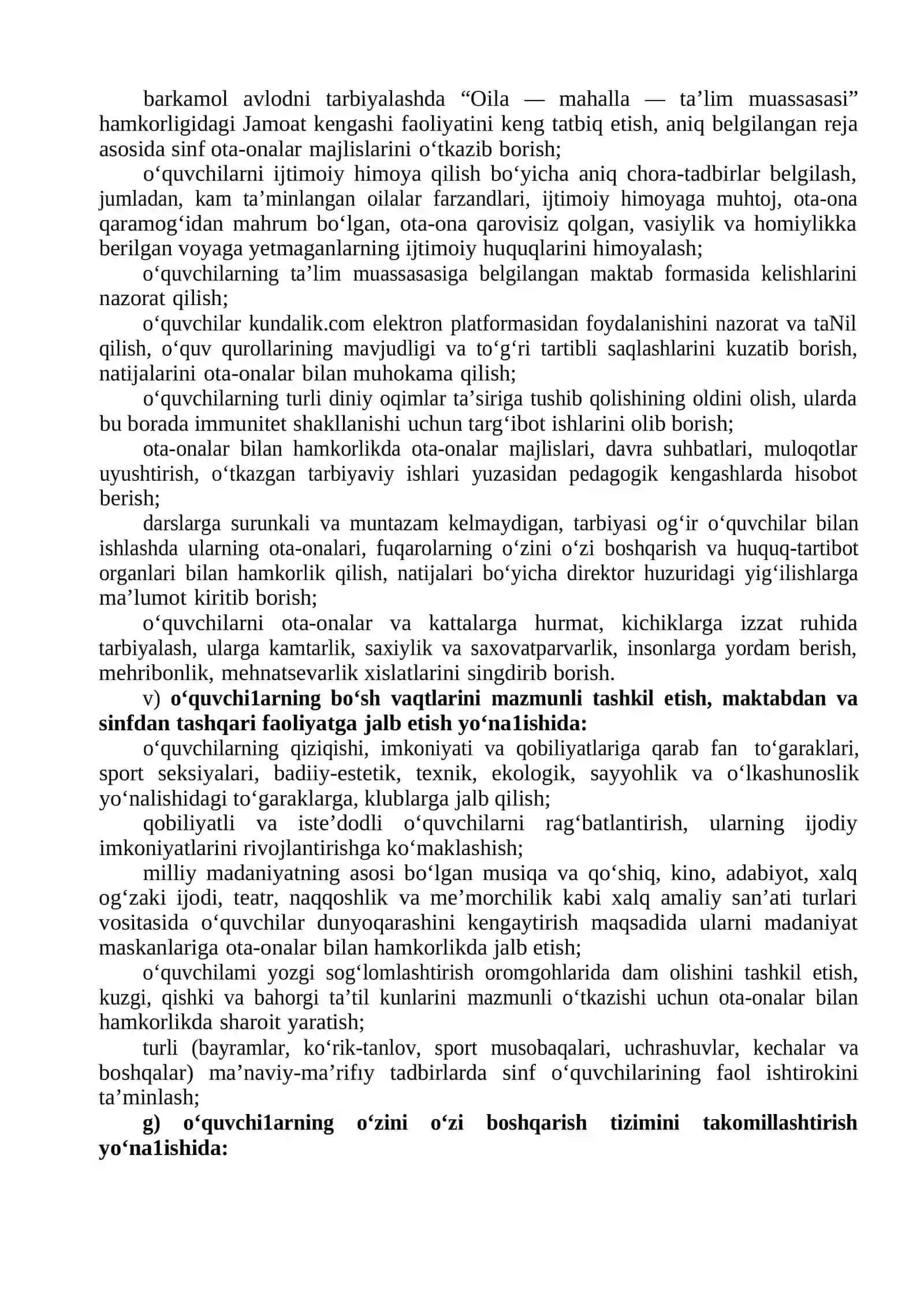 Umumiy o‘rta ta’1im muassasasi sinf rahbarining lavozim YO‘RIQNOMASI 3