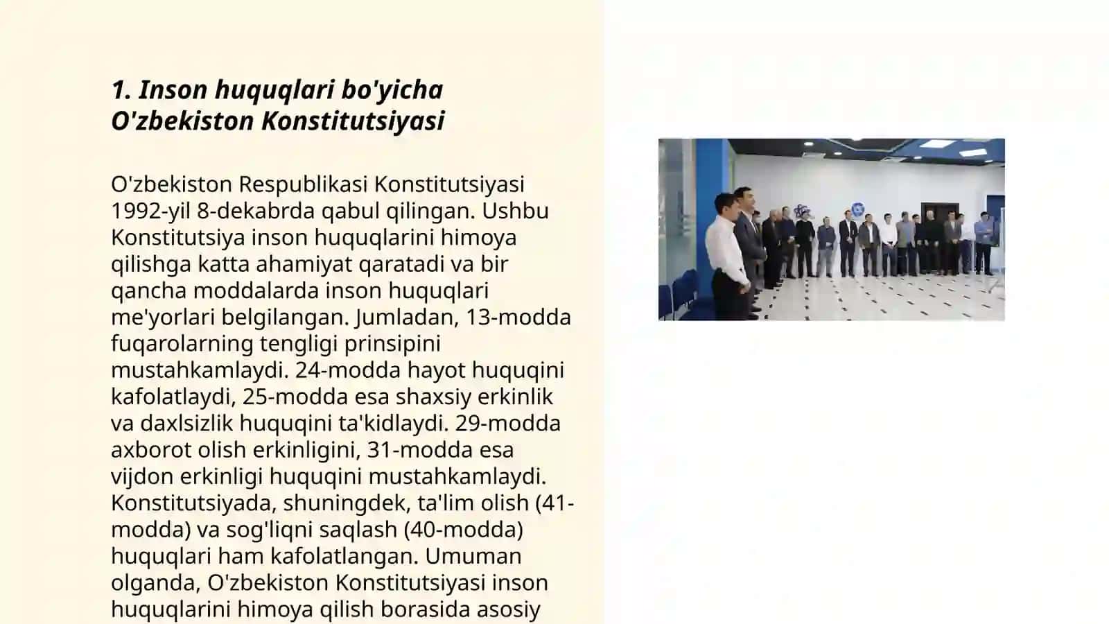 O'zbekistonda inson huquqlari va erkinliklari kafolatining yaratilishi 3
