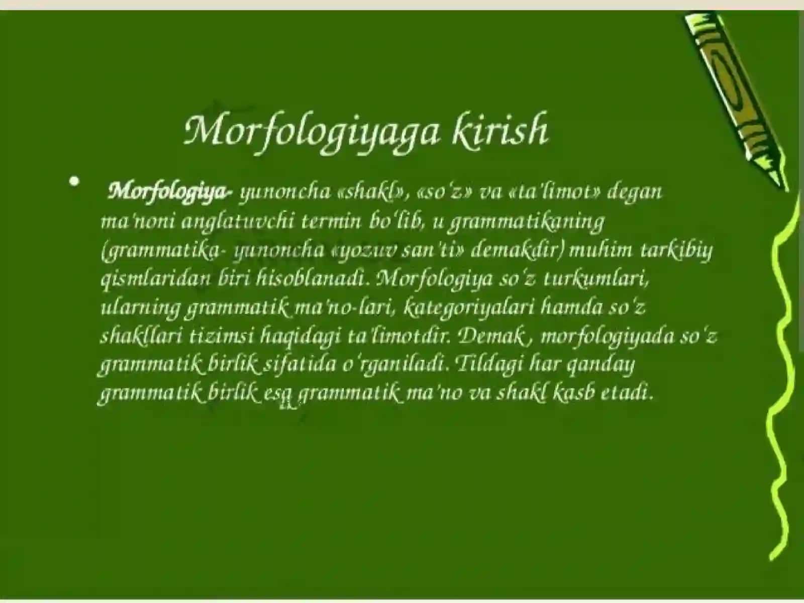 Mashina tarjimasi morfoanalizatori uchun o‘zbek tilining morfologik modelini yaratish 3