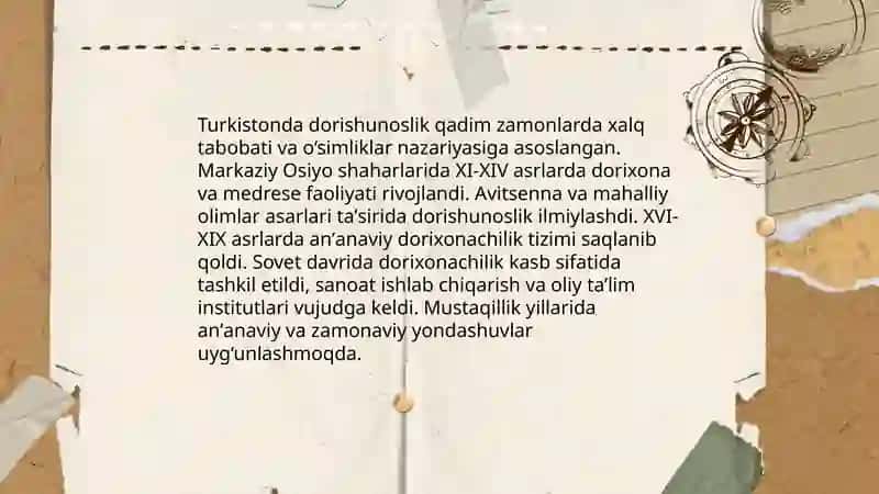 Turkistonda dorishunoslik rivojlanishi 3