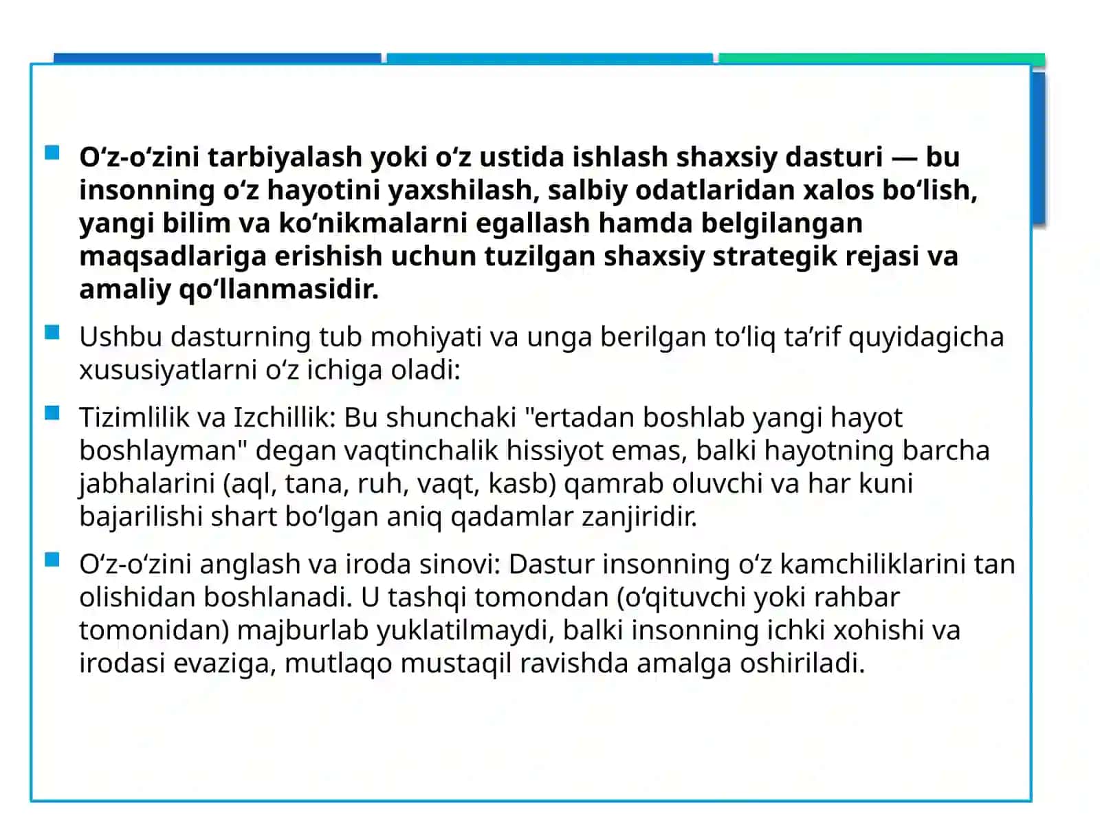 Shaxsiyat tahlil 3